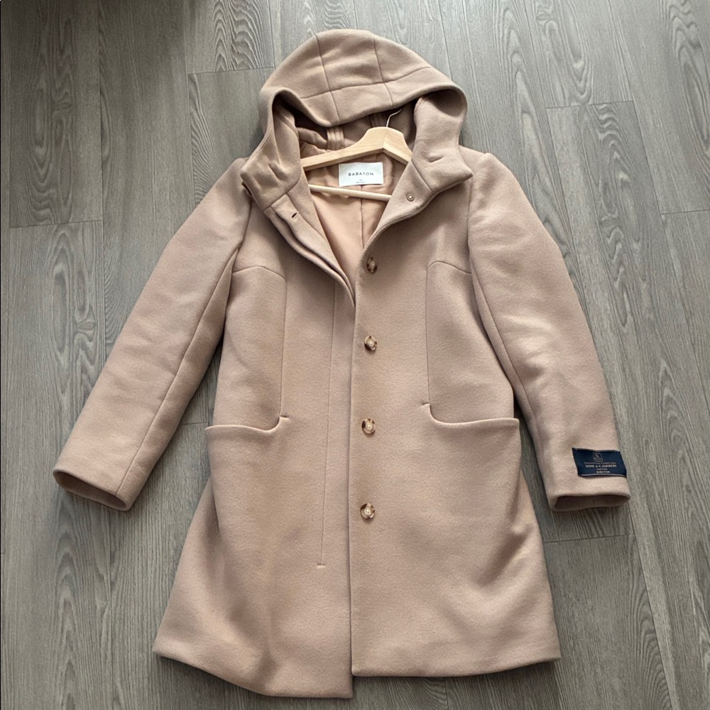 Babaton Beige Hooded Coat